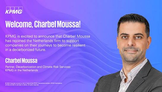 Charbel Moussa joins KPMG's Climate Risk & Decarbonisation practice