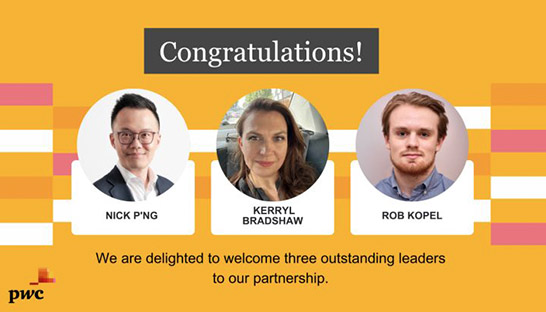 PwC appoints three new partners in Australia
