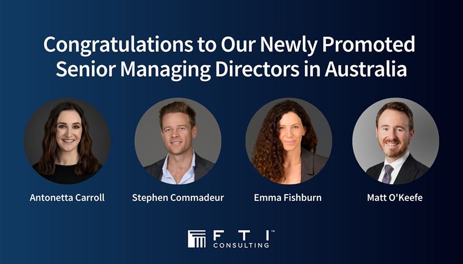 FTI Consulting appoints four new senior managing director in Australia